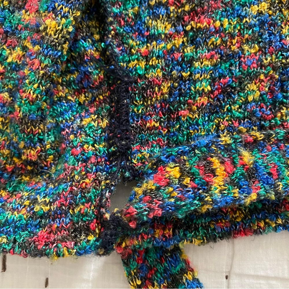 Cache Multi-Colored Boucle Wrap-Around Sweater Ca… - image 8